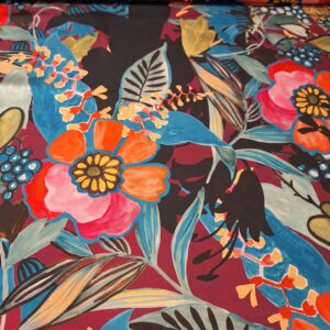 Painted flowers soft satin