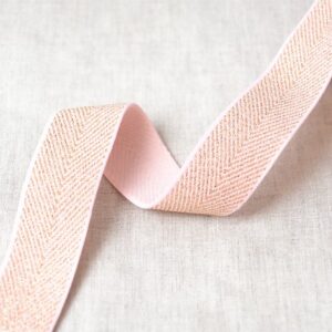 Boordelastiek roze/goud visgraat 32mm