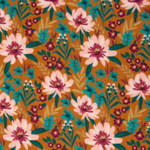 Flowers brown valencia jersey