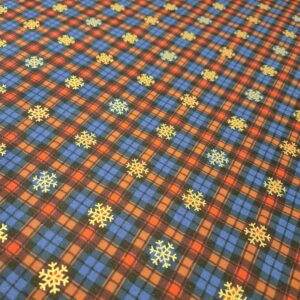 Kerst flanel gold snowflake