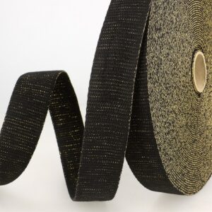 Zwart/goud lurex tassenband