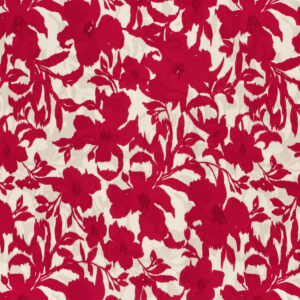 Rood abstract bloem satijn viscose