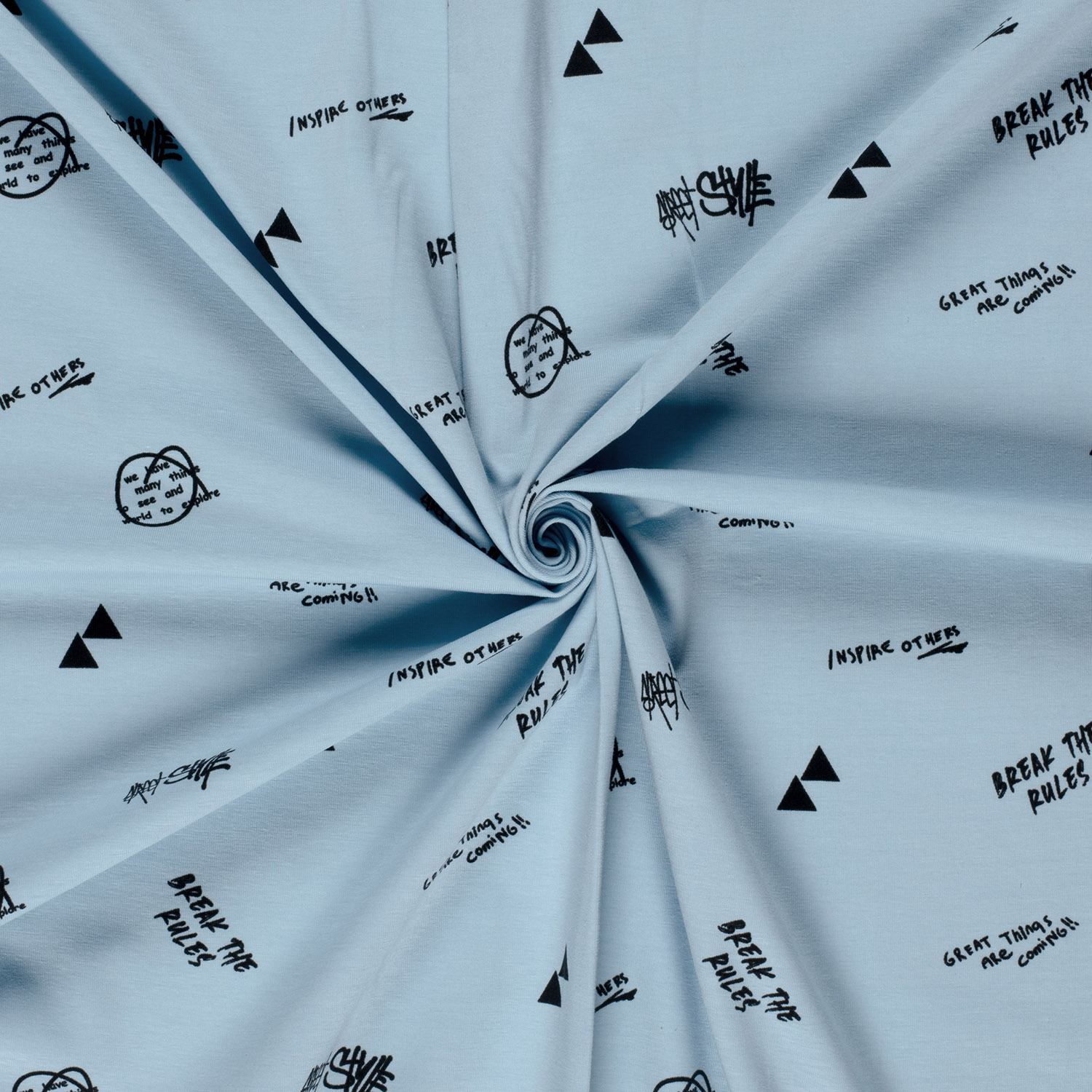 Lichtblauw tekst jersey - Afbeelding 3