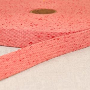 Licht roze melange spikkel tassenband 30mm