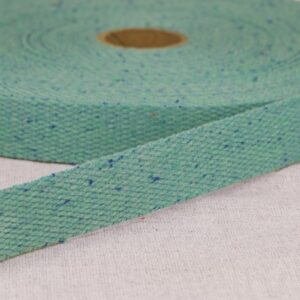 Teal blue melange spikkel tassenband 30mm