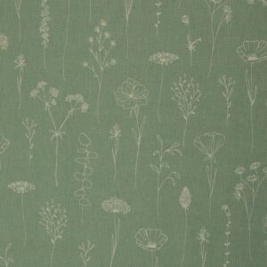 Soft green flowers canvas