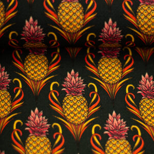 Pineapple bloom black viscose