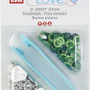 Groen assortiment jersey drukknopen prym 8mm