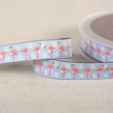 Sierlint flamingo's blauw 16mm