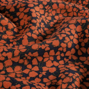 Rood oranje bloempjes crêpe viscose