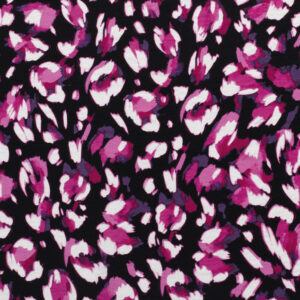 Fuchsia abstract zwart viscose crêpe