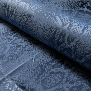 Staalblauw snake satijn jacquard