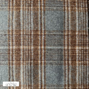 Bruin grijs geruit mantelstof