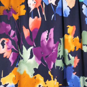 Dark blue with blurry flowers viscose AJ
