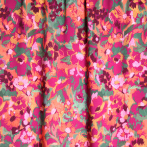 Fuchsia and green flower viscose AJ