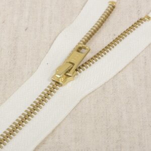Goud metalen deelbare rits Offwhite