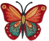 Vlinder rood/petrol applicatie
