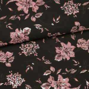 Zachtroze bloemen jacquard
