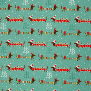 Kerstmis teckel sweaterstof