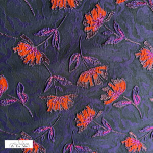 Paars oranje glitter bloemen jacquard