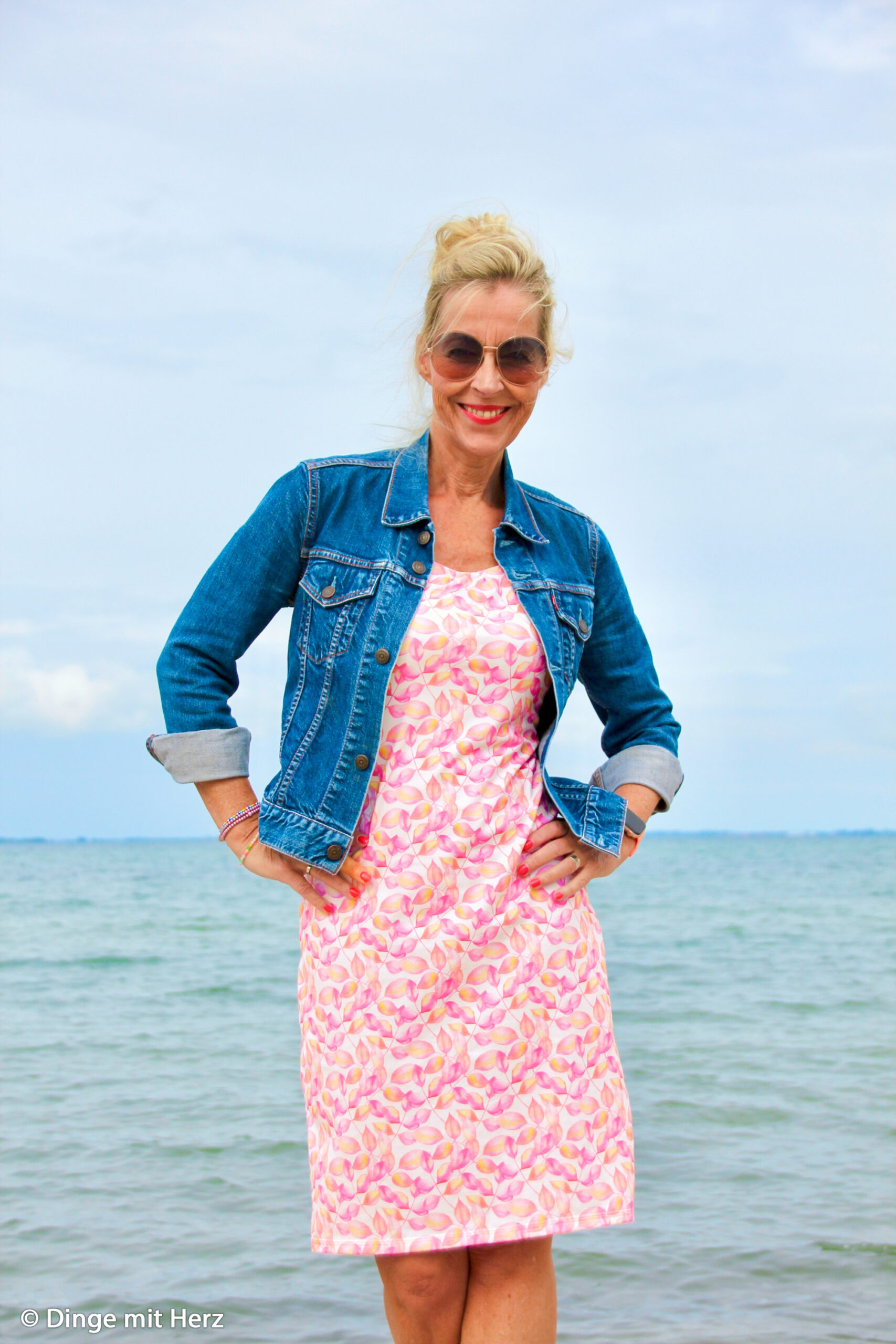 Soft pink leaves jersey - Afbeelding 4