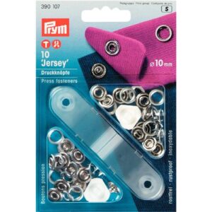 Drukknopen 'jersey' zilver 10mm