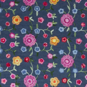 Kleurrijk geborduurde bloemen jeans