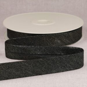 Zwart zilver jeans biaisband 25mm