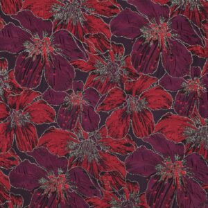 Bordeaux rood flowers jacquard