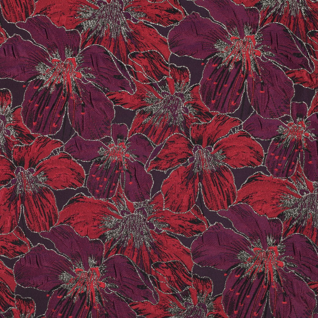 Bordeaux rood flowers jacquard