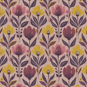 Retro tulpen oudroze canvas