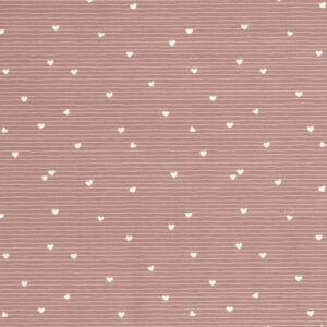 Mauve hartjes en streepjes tricot