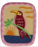 Tropical bird postzegel applicatie