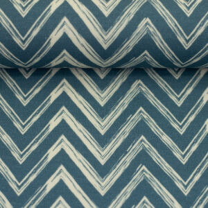 Blauw zig zag French terry