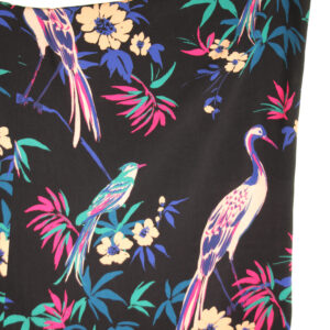 Flowers and birds black viscose Atelier Jupe