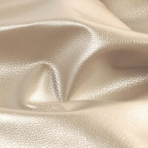 Imitatieleder metallic ecru