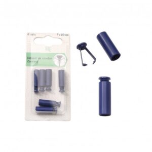 Donkerblauw metaal koordeinde set van 6