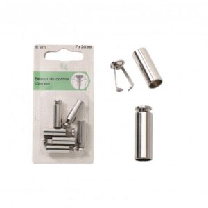 Zilver metaal koordeinde set van 6