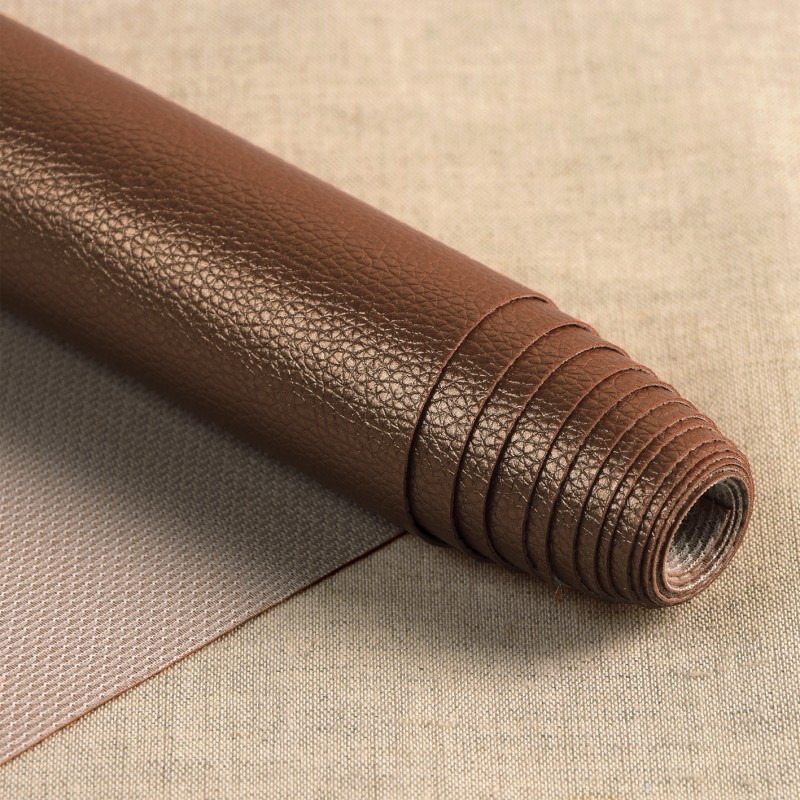 Imitatieleder metallic donkerbruin - Afbeelding 2