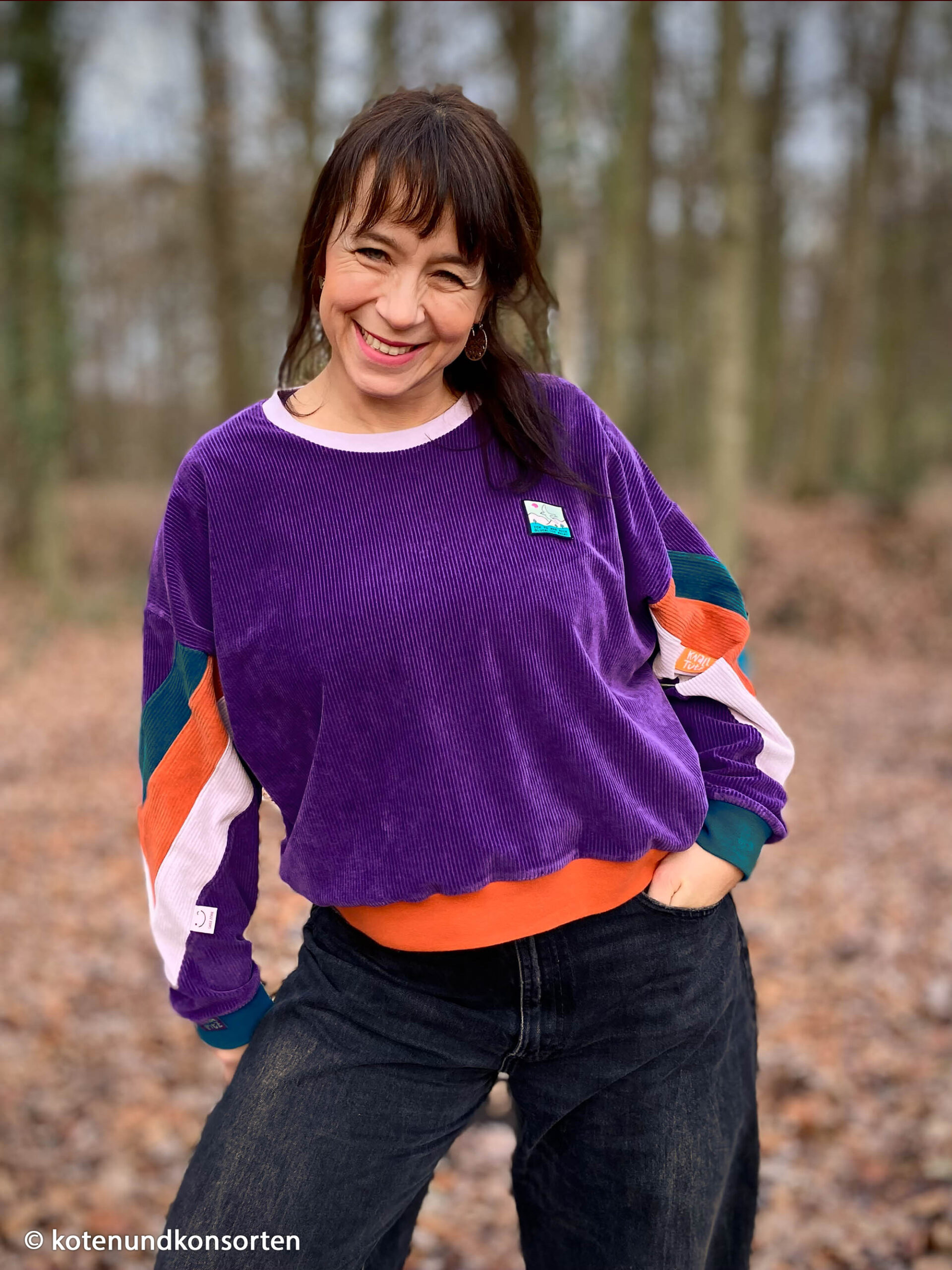 Petunia paars nicky velours rib stretch - Afbeelding 5